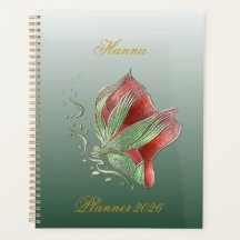 Elegante Rood en Groen Spiraal Notitieboek