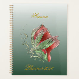 Elegante Rood en Groen Spiraal Notitieboek