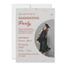 Elegante rood en wit afstudeerfeest uitnodiging