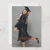 Elegante rood en wit afstudeerfeest uitnodiging (Achterkant)