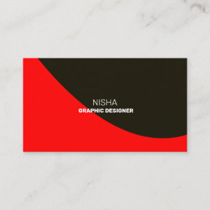 Elegante Rood en Zwart Abstract Modern Visitekaartje