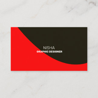 Elegante Rood en Zwart Abstract Modern Visitekaartje