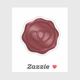 Elegante rood faux waszegel hart envelop sticker