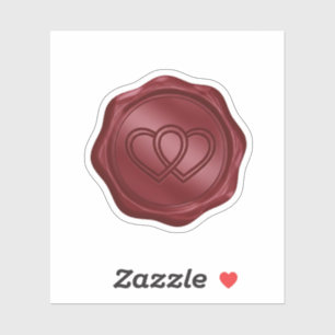 Elegante rood faux waszegel hart envelop  sticker