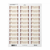 Elegante Rood Geruite Oude Geld Retouradres Etiket (Full Sheet)