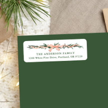 Elegante rood gestreepte boog kerst terug adres