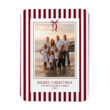 Elegante rood gestreepte kerstfamiliefoto in burgu