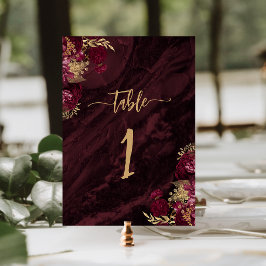 Elegante rood goud bloemige bruiloft kaart