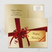 elegante rood goud Corporate Holiday Groeten Feestdagenkaart (Voorkant / Achterkant)