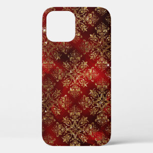 Elegante Rood Goud Damast Stijlvol Meisjesachtig G Case-Mate iPhone Case