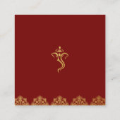 Elegante Rood & Goud Ganesha & Mehndi Wedding RSVP Informatiekaartje (Achterkant)
