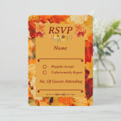 Elegante Rood Goud Herfst Bladeren Herfst Trouwen  (Staand voorkant)