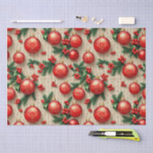 Elegante  Rood Goud Kerst Ornamenten Holly Tissuepapier (Craft)