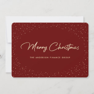 Elegante Rood Goud Zakelijke Kerstkaart