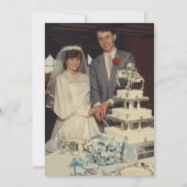 Elegante Rood Gouden Bloem 40e Jubileum Foto Kaart (Achterkant)