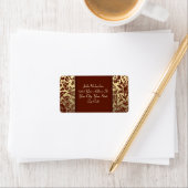 Elegante rood gouden bruiloft adresetiketten etiket (Insitu)