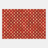 Elegante rood gouden folie kerstversieringen feest inpakpapier vel (Voorkant 2)