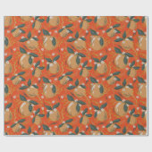 Elegante rood groen goud winter fruit vakantie cadeaupapier (Vlak)