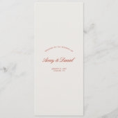 Elegante Rood & Ivoor Trouwceremonie Programmakaart (Voorkant)