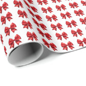 Elegante Rood Lint met Gouden Afwerking Cadeaupapier (Rol Hoek)