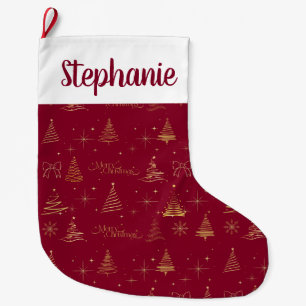 Elegante rood met gouden kerstboom Doodles Grote Kerstsok