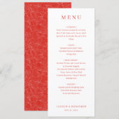 Elegante Rood Minimalistisch Menu (Voorkant / Achterkant)