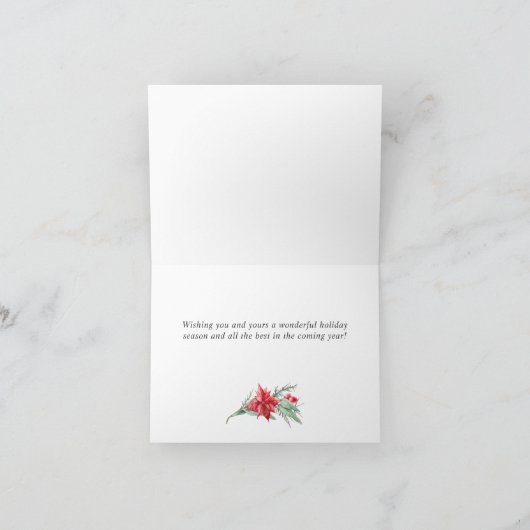 Elegante Rood Ornament Prettig Kerstfeest Groet Feestdagen Kaart (Binnen)