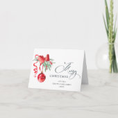 Elegante Rood Ornament Prettig Kerstfeest Groet Feestdagen Kaart (Voorkant)