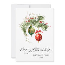 Elegante Rood Ornament Vrolijk Kerst Groet