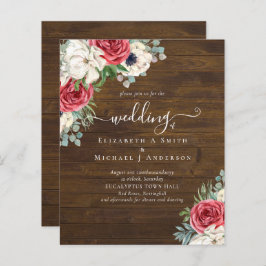 Elegante Rood Wit Blauwe Bloemige Trouwbudget