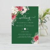 Elegante Rood Wit Blauwe Bloemige Trouwbudget (Staand voorkant)