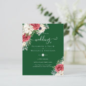 Elegante Rood Wit Blauwe Bloemige Trouwbudget (Staand voorkant)