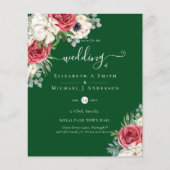 Elegante Rood Wit Blauwe Bloemige Trouwbudget (Voorkant)