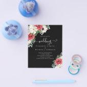 Elegante Rood Wit Blauwe Bloemige Trouwbudget Flyer (Enkel)