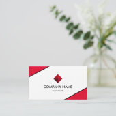 Elegante Rood & Wit Visitekaartje (Staand voorkant)