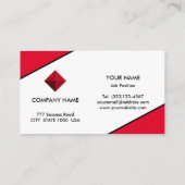 Elegante Rood & Wit Visitekaartje (Achterkant)