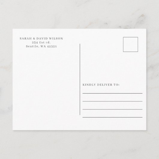 Elegante Rood Wit Winter Kerstmis Save the Date Aankondigingskaart (Achterkant)