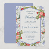 Elegante rood-witte en blauwe patriottische bruilo kaart (Voorkant / Achterkant)