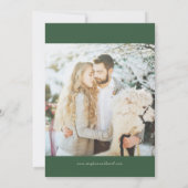 Elegante rood-witte kerstfoto van de winter save the date (Achterkant)