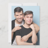 Elegante rood-witte kerstkalligrafie 2 Foto Feestdagenkaart (Achterkant)