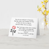 Elegante rood-witte roos, romantisch gedicht kaart (Gele Bloem)