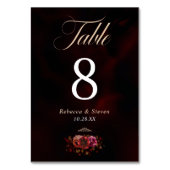 Elegante rood zwart bloemig Huwelijk romantisch me Kaart (Achterkant)