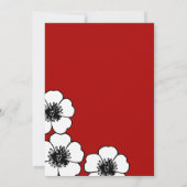 Elegante rood, zwart en wit bruiloft uitnodiging (Achterkant)