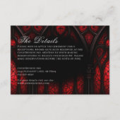 Elegante rood & zwart kathedraal gotische bruiloft informatiekaartje (Voorkant)