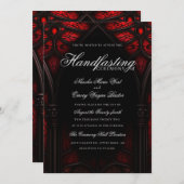 Elegante rood & zwart kathedraal gotische handvast kaart (Voorkant / Achterkant)