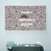 Elegante rood zwart & wit bloemenslinger verjaarda spandoek (Beurs)