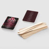 Elegante roodbloemige kroonluchter huwelijksprogra handwaaier (Niet-gemonteerd)