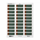 Elegante Roode Bloemrijke Vogel Illustratie Etiket (Full Sheet)