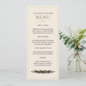 Elegante roodgouden kerstdinermenu menu (Staand voorkant)