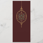 Elegante roodgouden kerstdinermenu menu (Achterkant)